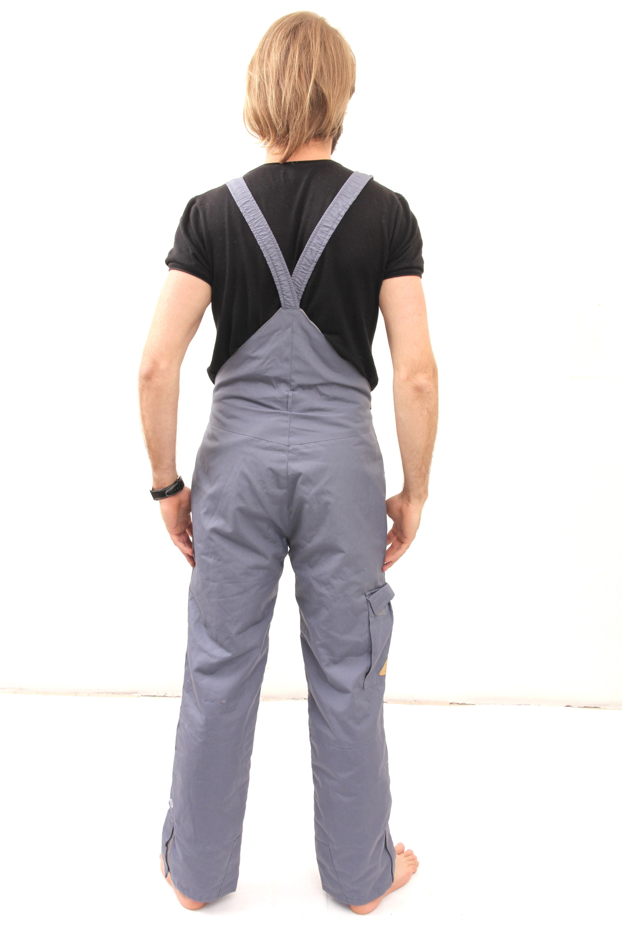 Vintage Grey Skiing Pants Ski Overalls Retro Unisex Winter Sport