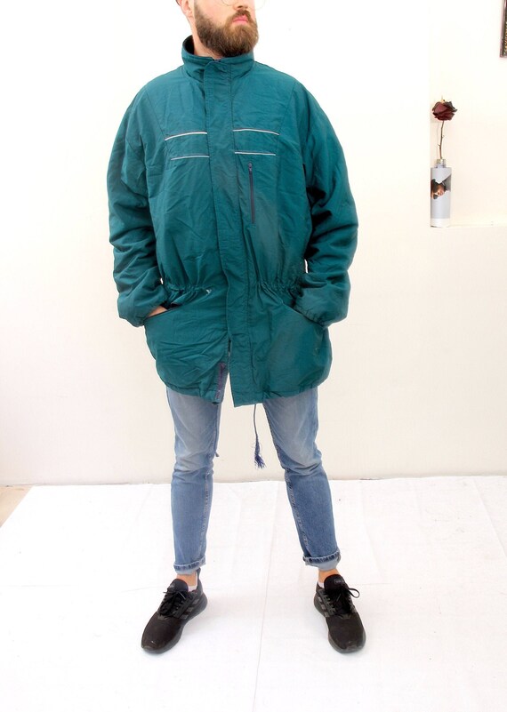 Vintage Finnish Business Coat Oversized Parka Gree