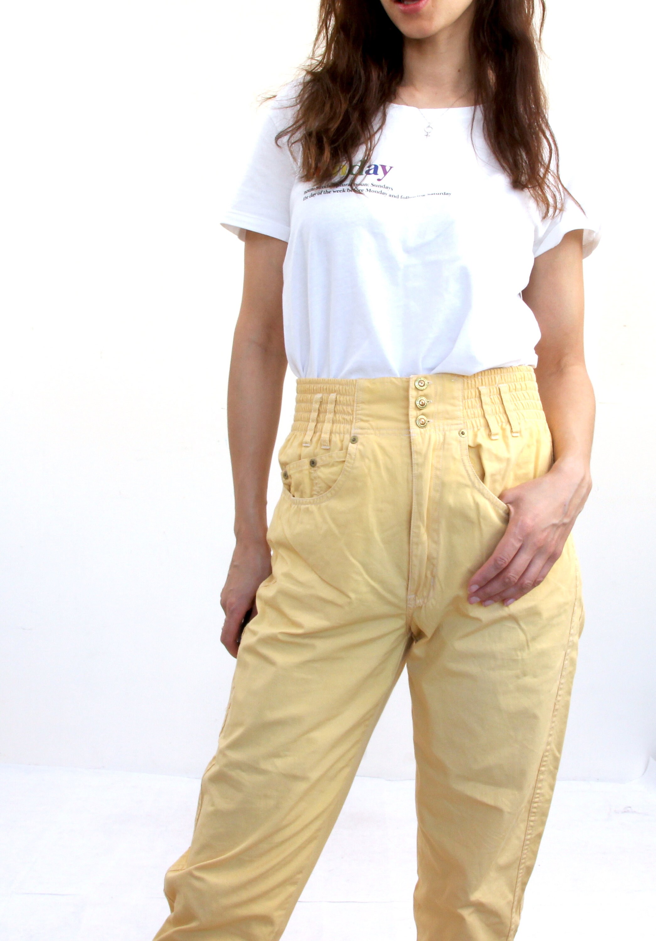 yellow boyfriend jeans