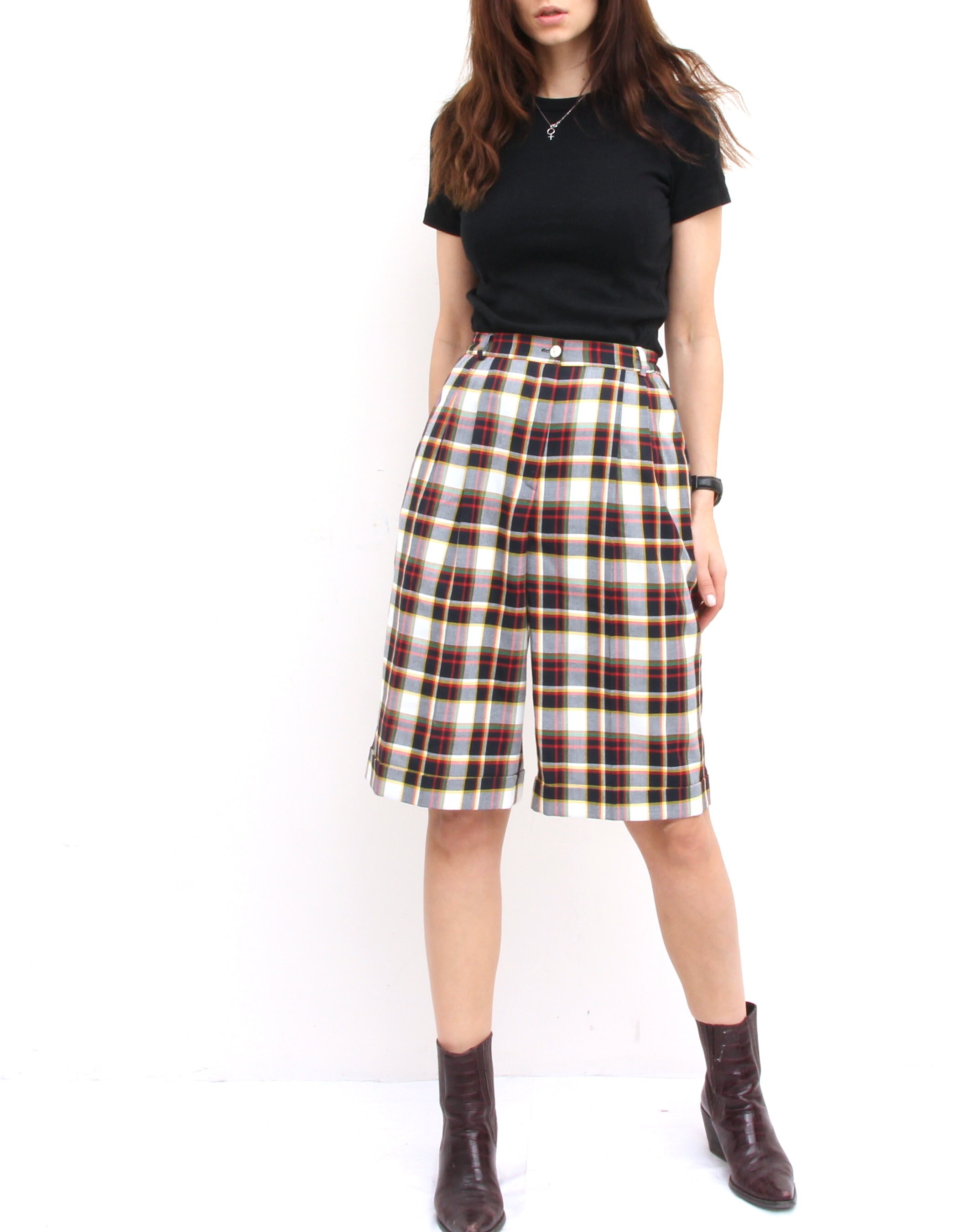 high waisted long shorts womens