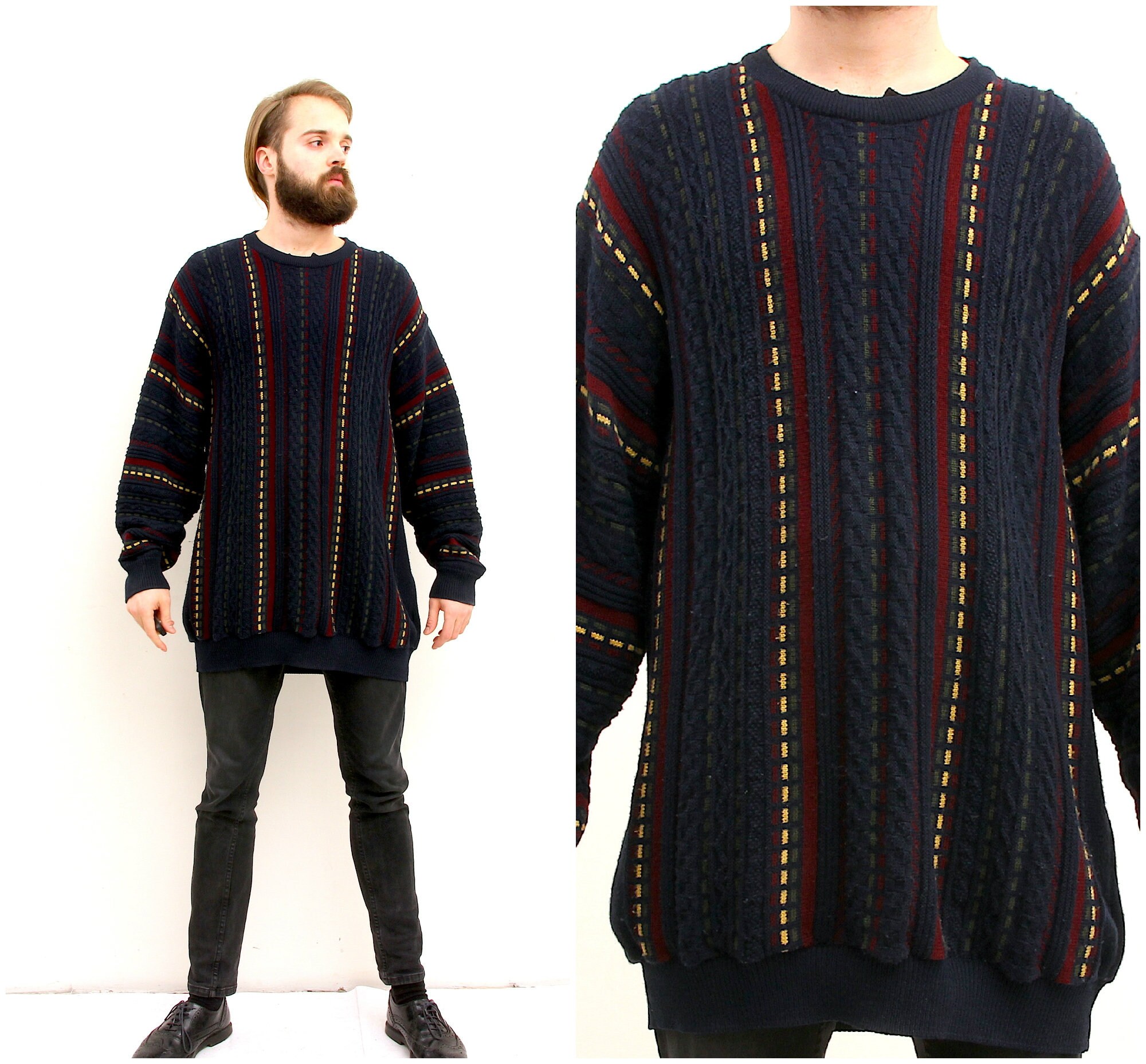 mens oversized knit sweater