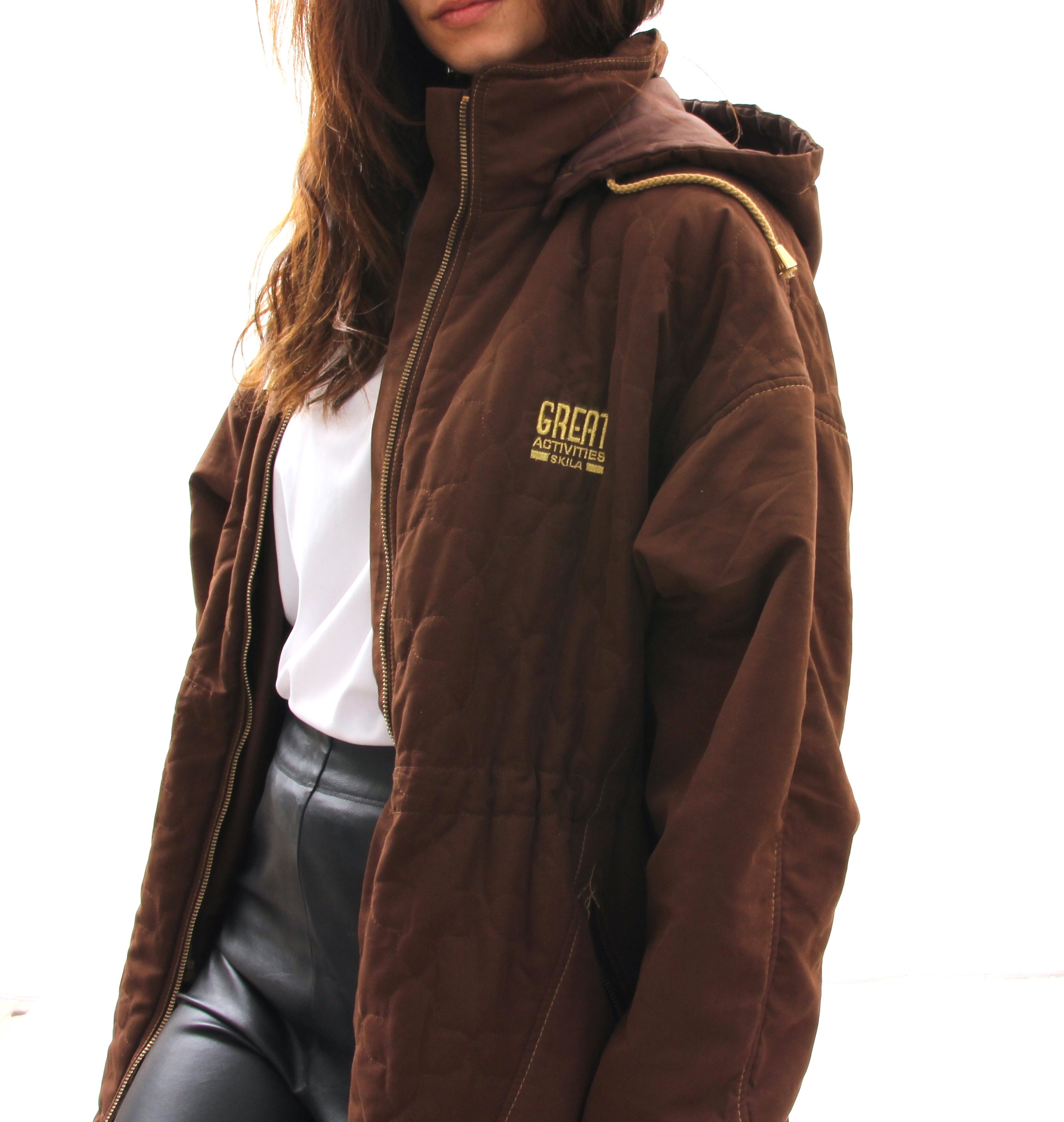 hooded parka with detachable lining