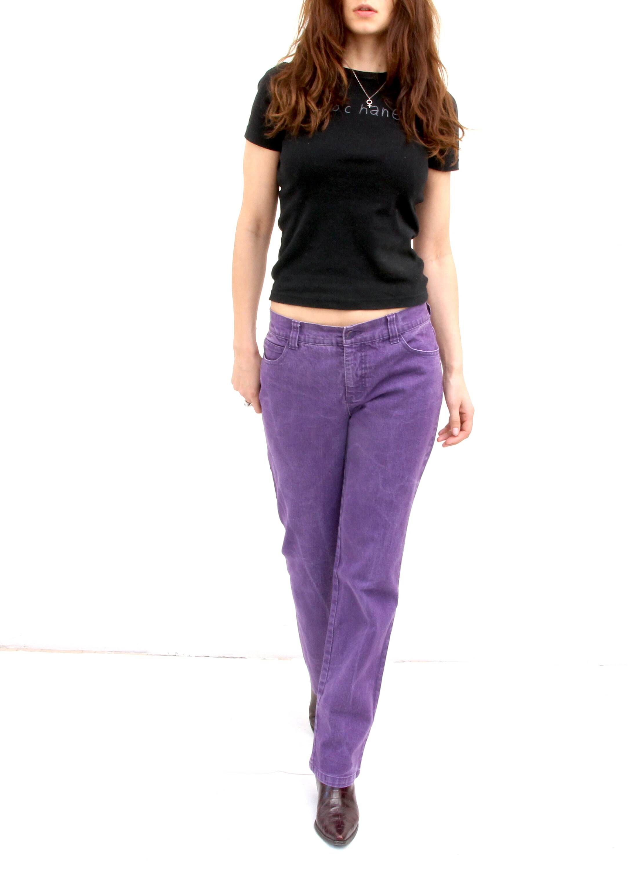 ladies purple jeans