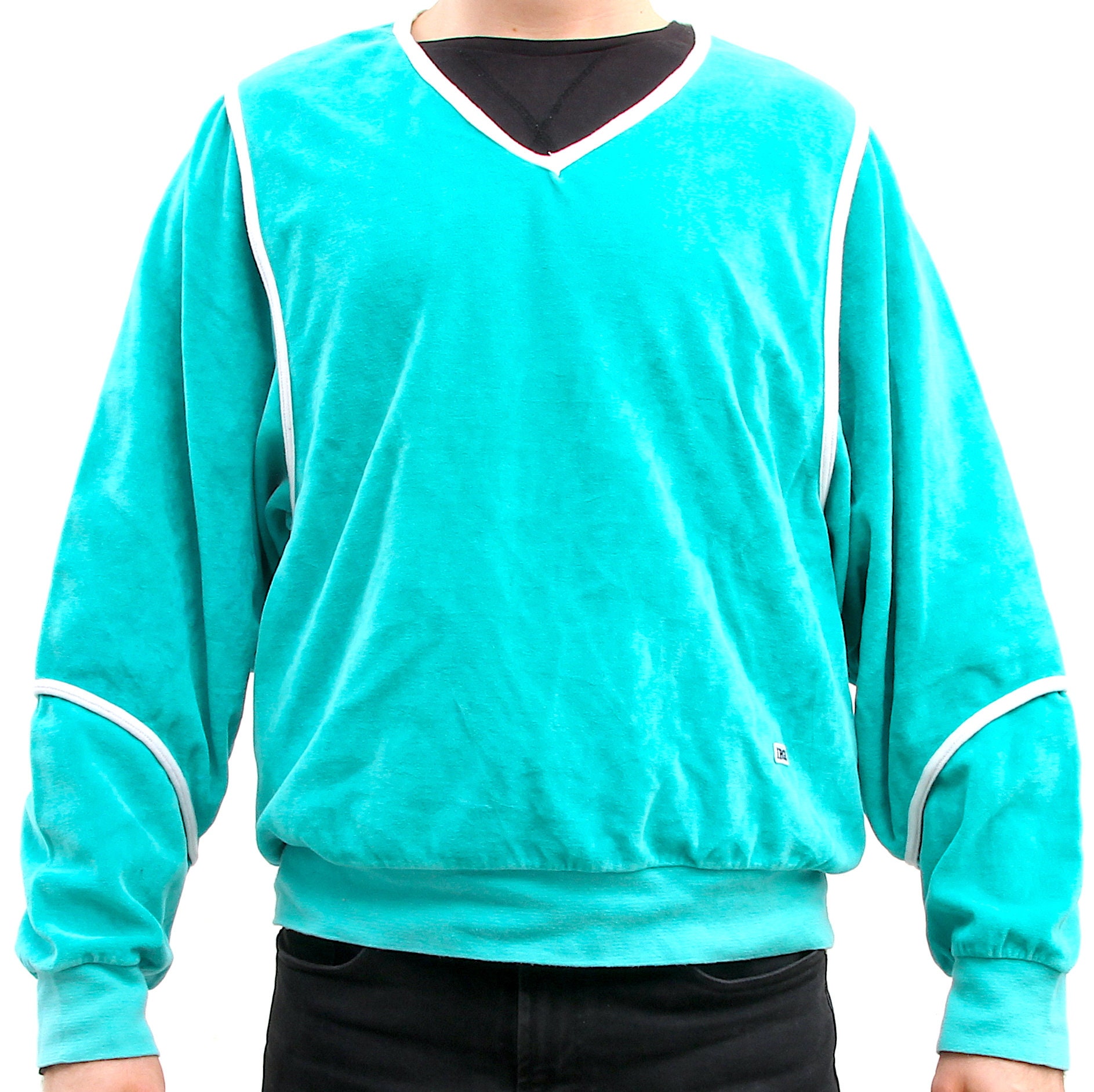 cyan sweatshirt