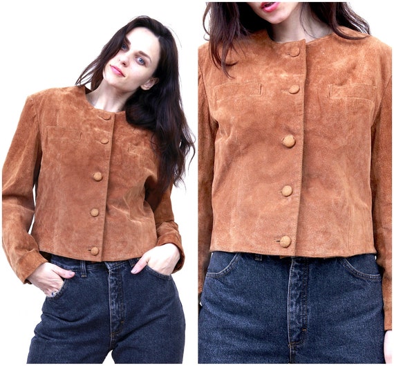 Suede Leather Western Women Jacket Cowgirl Brown S