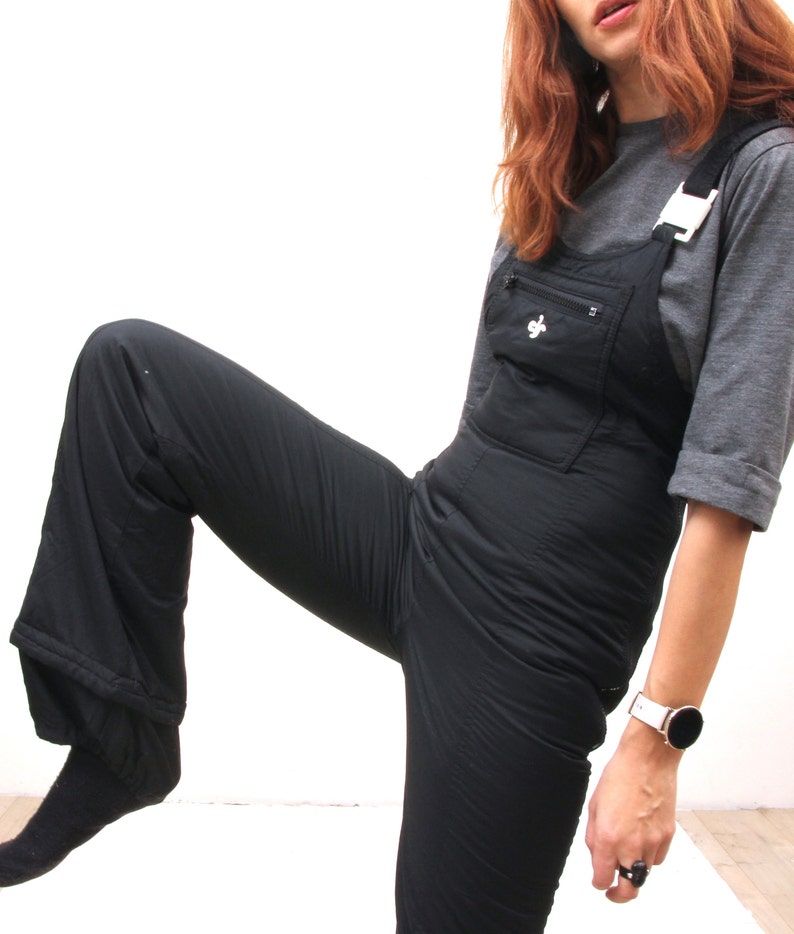 80s Nylon Ski Suit Winter Waterproof Overalls Pants Suit M
