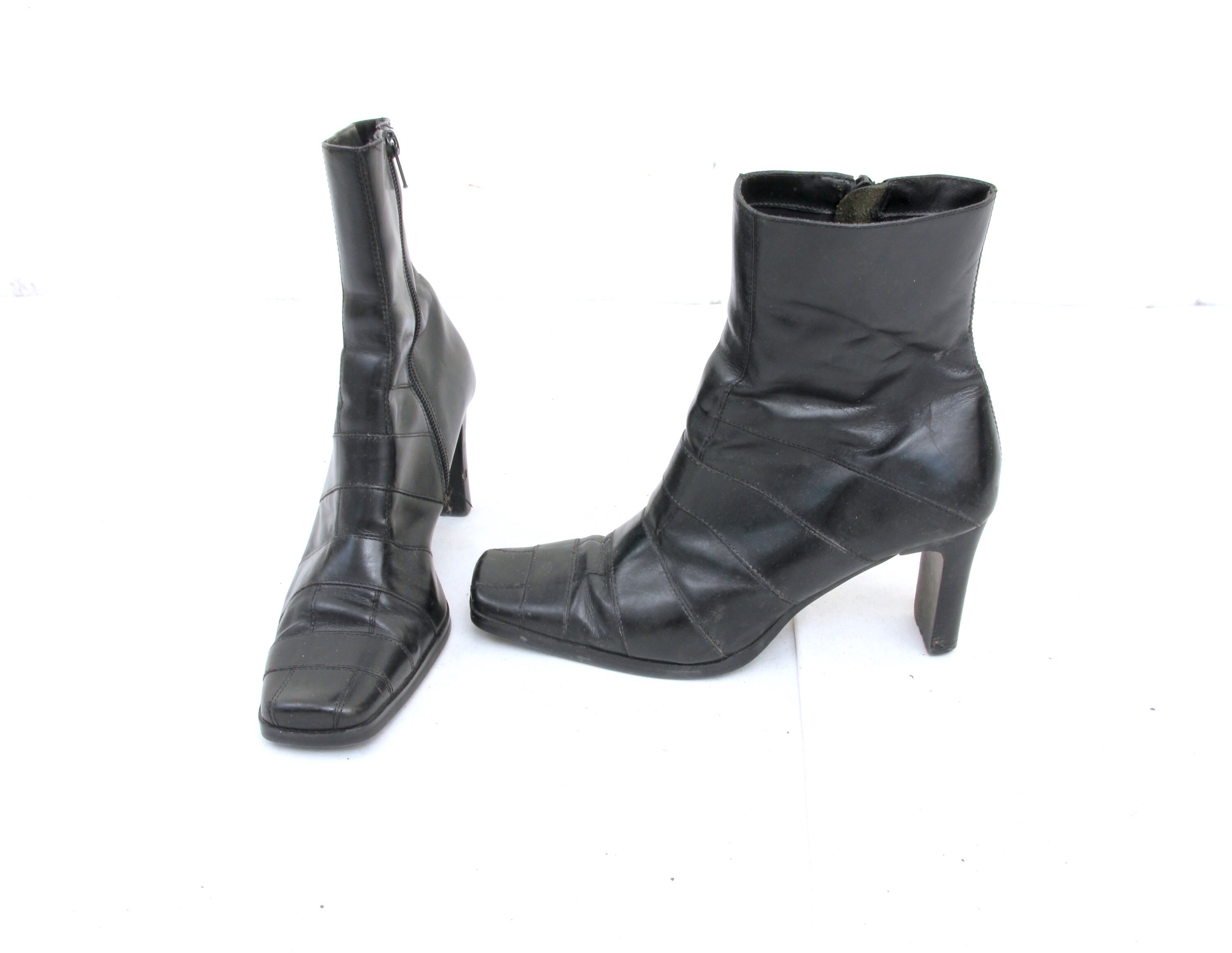 90s black chunky heels