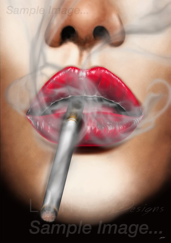 smoking cigarettes while doing a threesome Smokers Kiss (Art Print)