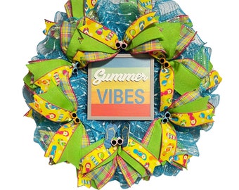 flip flop wreath, summer decor, storm door summer