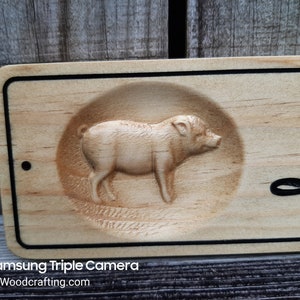 Personalized Wood Carved Farm Animal Name Sign