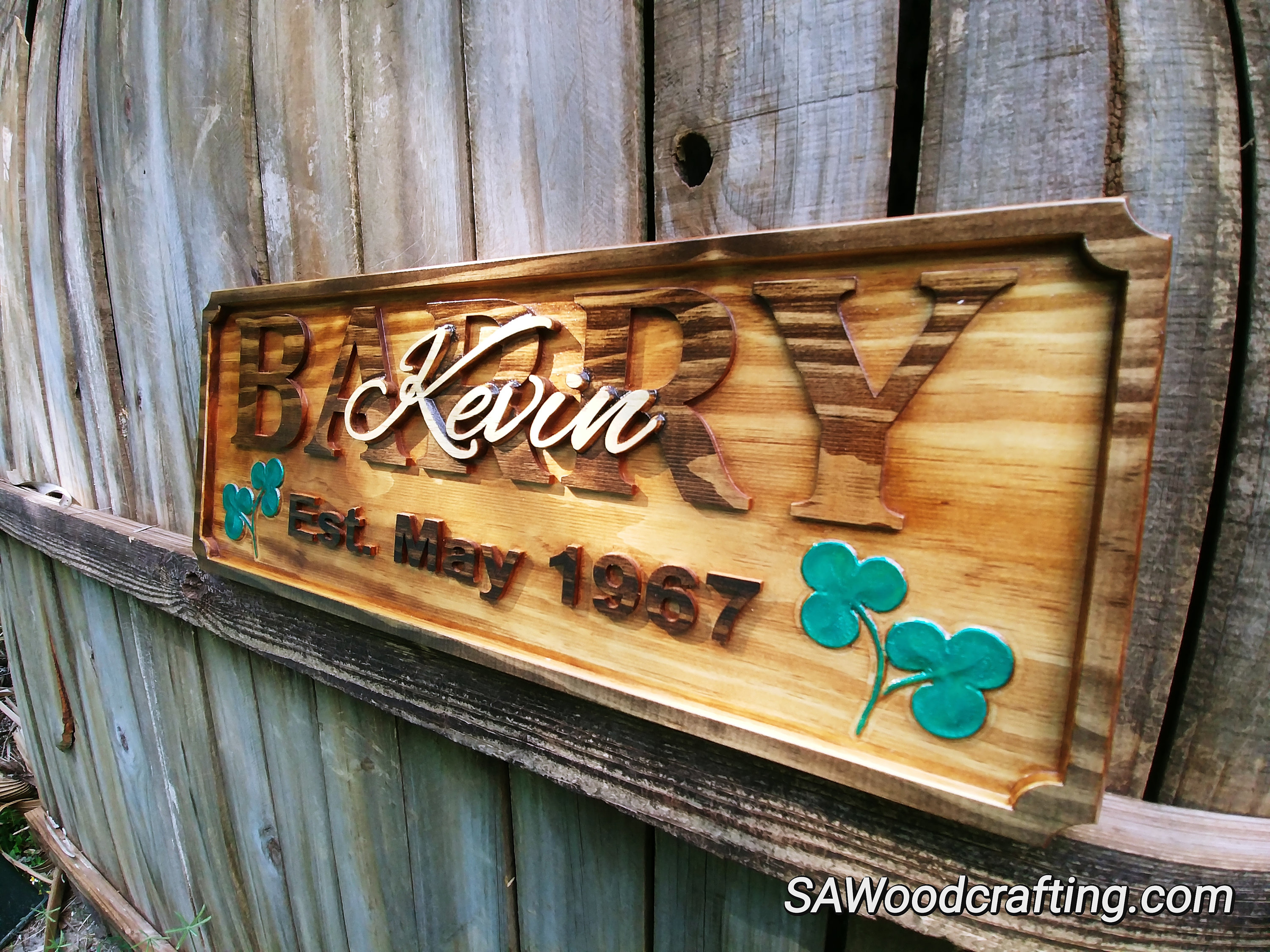 Personalized Irish Last Name Wedding Sign Custom Wood Family Etsy