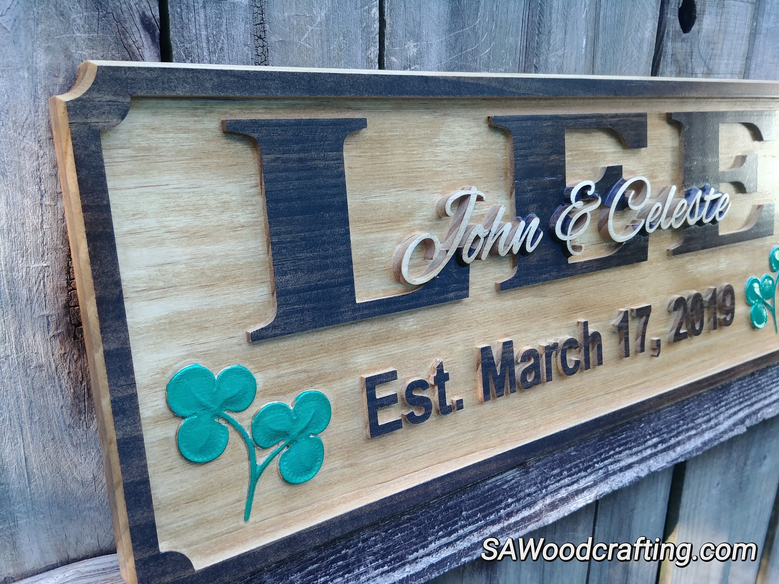 Personalized Irish Last Name Wedding Sign Custom Wood Family Etsy