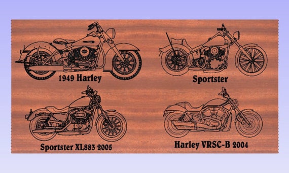 Harley Davidson Motorcycle Name Sign: Carved Wood Biker Plaque - Etsy