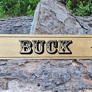 Personalized Horse Name Plate: Western Style Engraved Wood Stable Decor