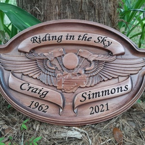 Personalized 3D Wooden Harley Davidson Memorial Plaque
