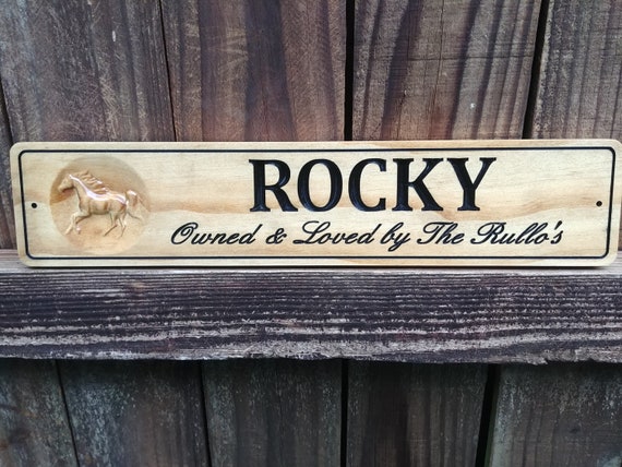 Horse Stall Signs Wood Carved Sign For Horse Barn Door Plate Etsy