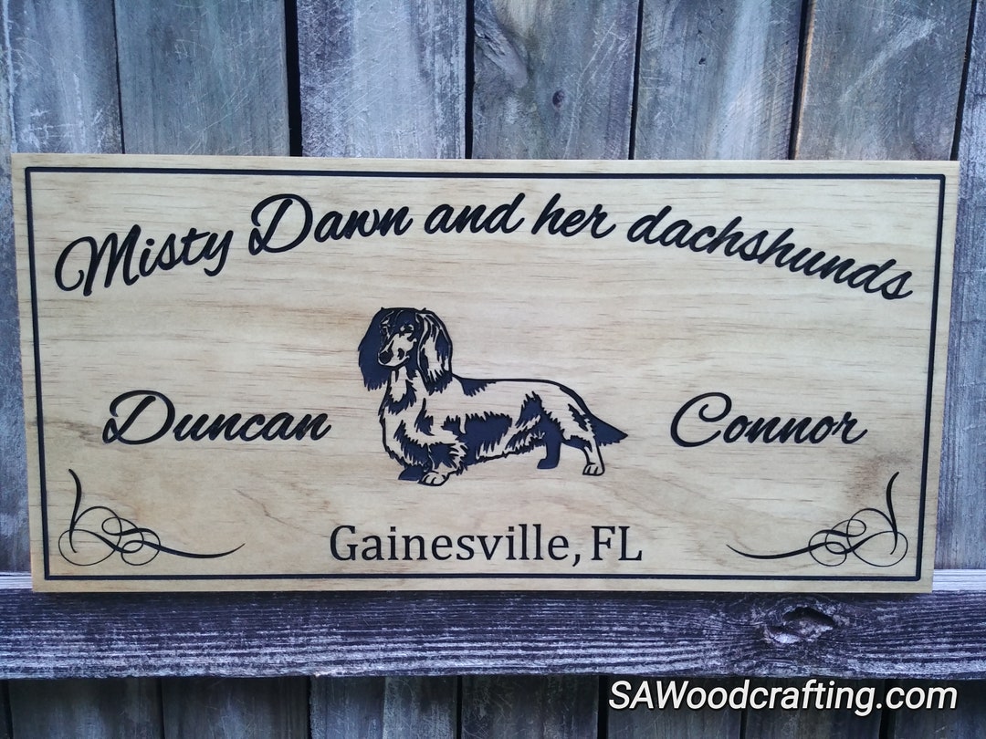 Custom Pet Owner Name Sign W/dachshund Dog Personalized RV Dog Sign Dog