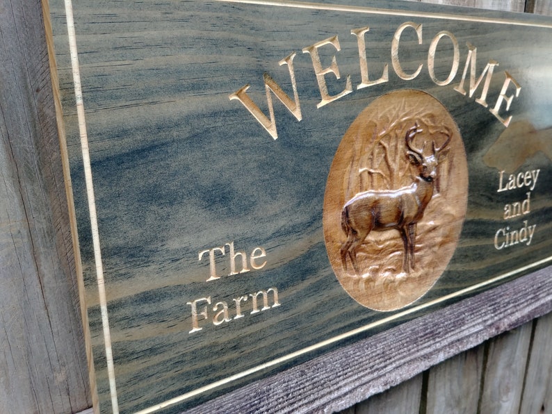 Personalized Hunting Camp Family Solid Wood Name sign Deer Etsy