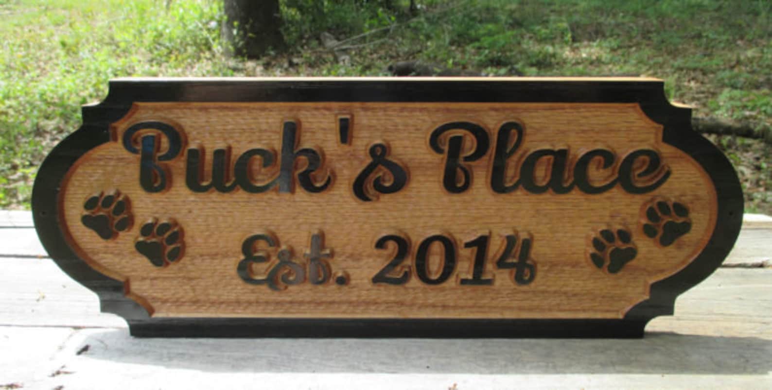 personalized-oak-dog-house-sign-pet-name-signs-custom-carved-etsy