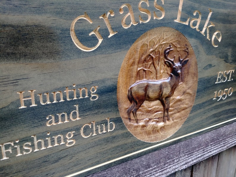 Personalized Hunting Camp Family Solid Wood Name sign Deer Etsy