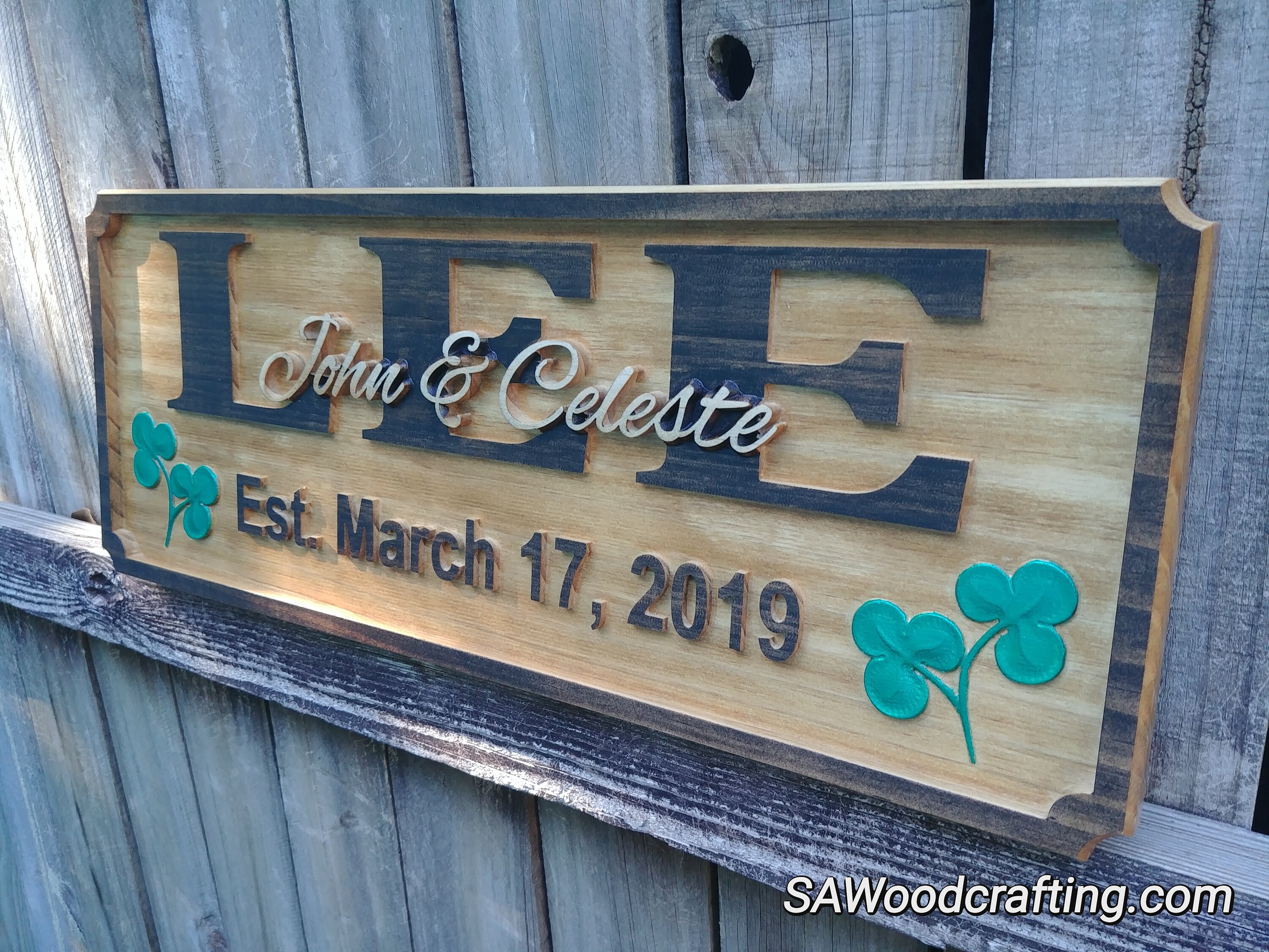 Personalized Irish Last Name Wedding Sign Custom Wood Family Etsy