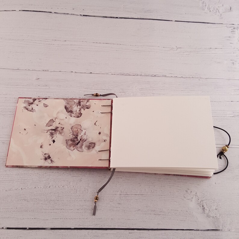 eco print with daisy 6x4.5 sketchbook blank book handmade art journal coptic stitch pick your paper pick your cover