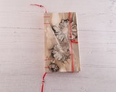 4.5 quot x8 quot sketchbook, Arches cold press watercolor paper, original eco print cover, art journal, coptic stitch, handmade hardcover journal
