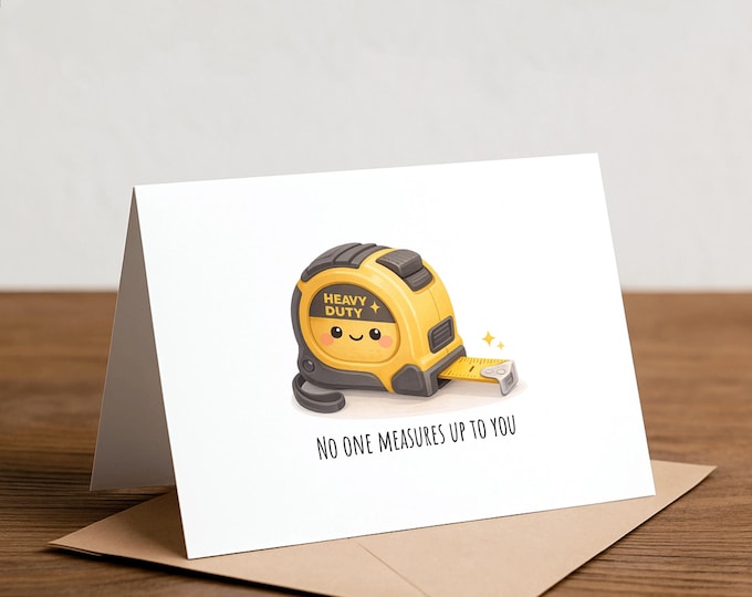 Funny Father's Day Card: Tape Measure Pun Card