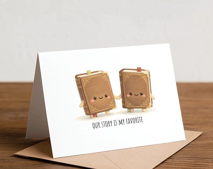 Book Lover Greeting Card - Our Story, Wedding, Anniversary