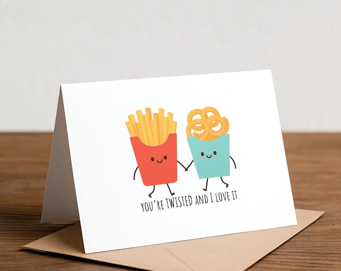 french fry curly fry love card