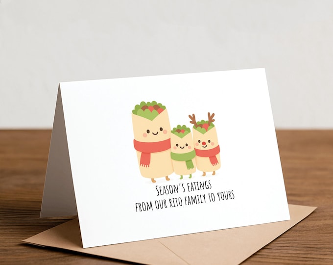 Season's Eatings: Burrito Family Funny Pun Holiday Card