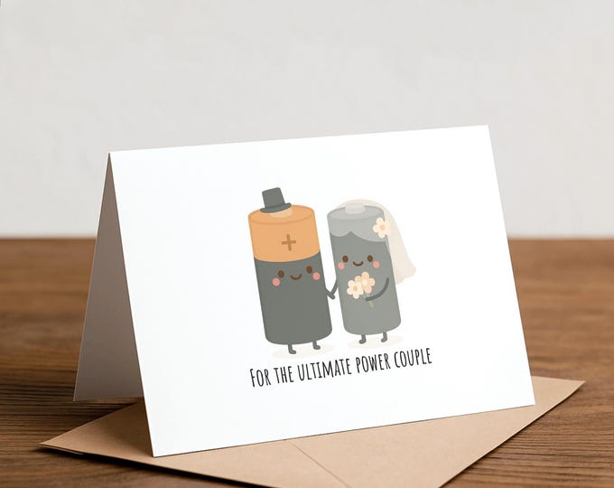 For the ultimate POWER COUPLE: Wedding Card, Engagement