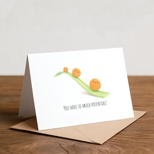 Tarjeta de felicitación de energía potencial: Tarjeta de cumpleaños con un divertido tema de física