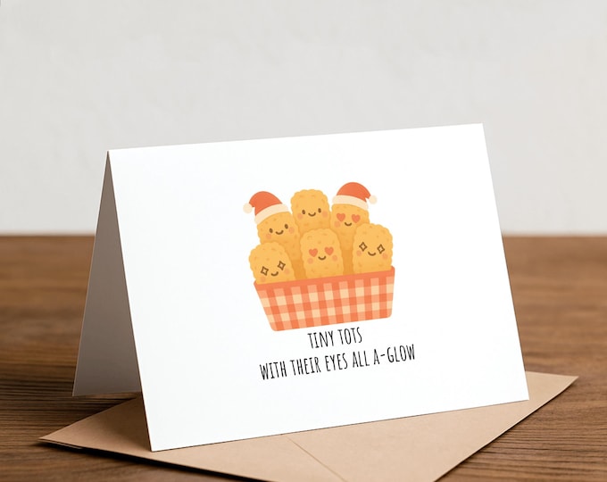 Potato Holiday Card, Gingham, Fried Food