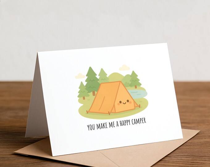 Funny Camping Valentine Card – Couples Love Note