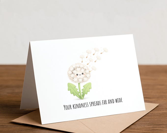 Dandelion Thank You Card: Funny Kindness Note Card