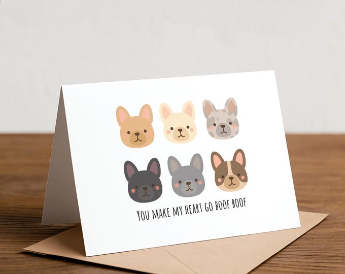 French Bulldog Thank You Card: Handmade 'Boof Boof' Greeting