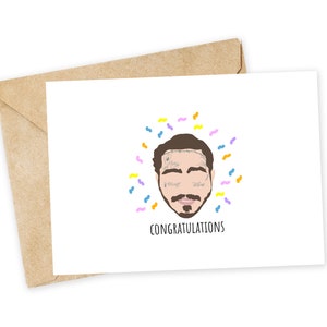 Gefeliciteerd - Post Malone-wenskaart, Happy Card, gefeliciteerd, verjaardag, speciale gebeurtenis