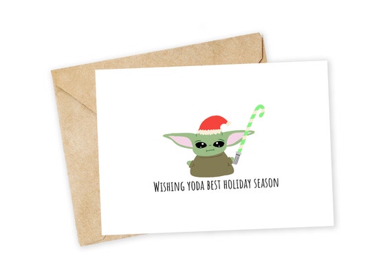 Baby yoda sale christmas card