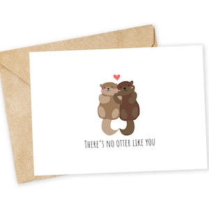 Non c'è una LONTRA come te - Biglietto d'auguri con la lontra, biglietto felice, biglietto ti amo, biglietto per buongustai, biglietto di compleanno, biglietto con gioco di parole nerd, biglietto d'auguri con gioco di parole