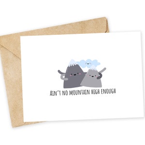 Nenhuma montanha é alta o suficiente - Cartão de felicitações de montanha, Cartão feliz, Cartão de eu te amo, Cartão de aniversário, caminhada, montanha, ao ar livre, meio ambiente