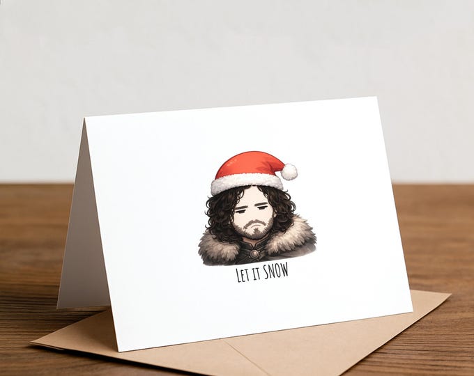 Jon Snow Christmas Card: Funny Game of Thrones Holiday Card