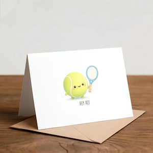 Tarjeta de felicitación de tenis Hey ACE: Divertido San Valentín, gracias