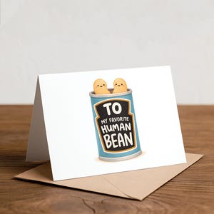 Tarjeta de felicitación de frijol humano - Frijoles enlatados, tarjeta de "Te amo"