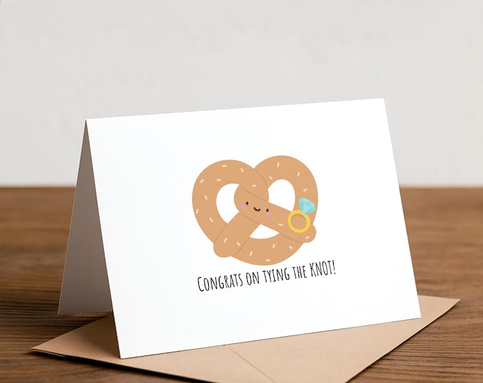 Pretzel Wedding Card: Congrats on Tying the Knot