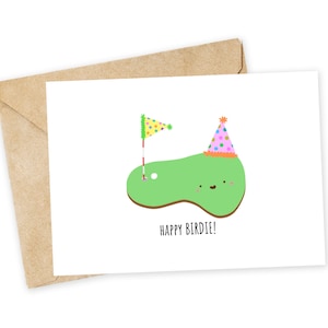 Fijne VOGEL! - Grappige verjaardagskaart, golfkaart, punnykaart, handgemaakte kaart, wenskaart punny, birdie, golf, verjaardag golfer