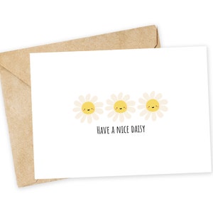Have a nice DAISY - Dankeskarte, Gänseblümchenkarte, Blumenwortspiel, Maitag, Maikönigin, Blumen, Gänseblümchen, Mitarbeiterkarte, Bürokarte, Lehrerdank