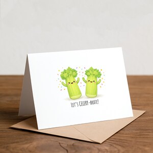 Celery Pun Greeting Card: Funny Vegan Note Card