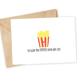 Popcorn Greeting Card: Funny Valentine Thank You Note