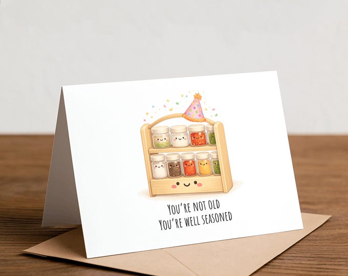 Spice Rack Birthday Card: Well Seasoned, Handmade